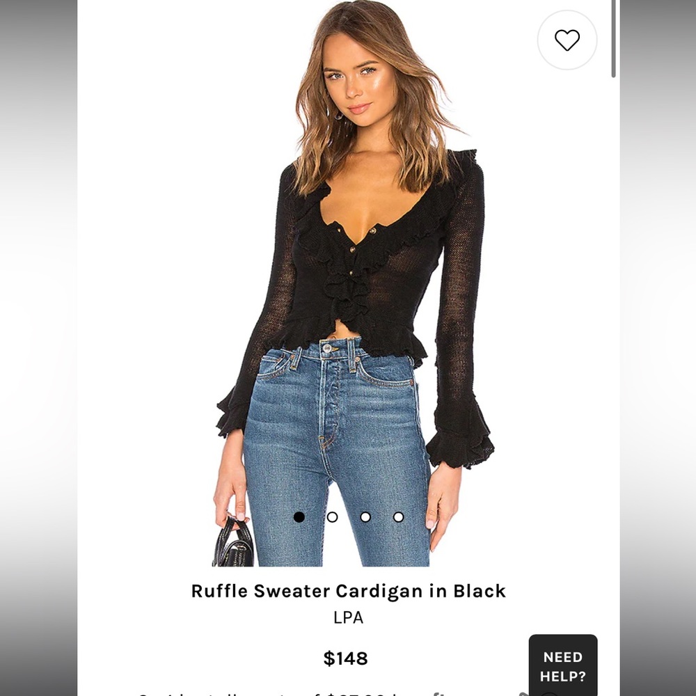 Ruffle sweater cardigan LPA